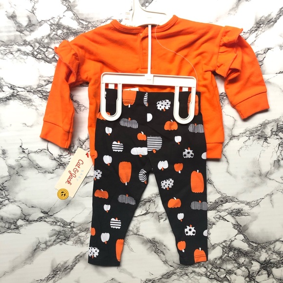 Cat & Jack Little pumpkin two piece outfit - Halloween New - Picture 6 of 6